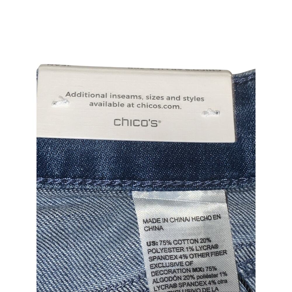 Embellished Embroidered Chico’s NWT Women’s Jeans Wide Leg Size 4R / US 20R - Picture 10 of 13